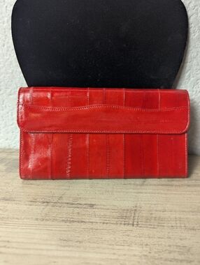 Lavisant Red EEL Skin Wallet NWOT